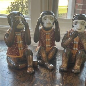 Ceramic Three Wise Monkeys Set